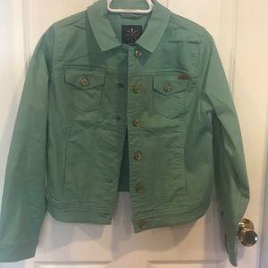 Isaac Mizrahi Teal True Denim Jean Jacket